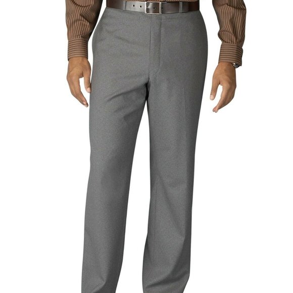 Lauren med grey Men's Wool Blend Classic-Fit UltraFlex Stretch Dress Pants 32x32 - Picture 1 of 4